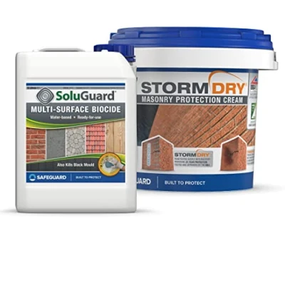 Image of Stormdry Masonry Waterproofing Cream 3L + Soluguard Biocide BBA Approved 25 Year Ultimate Home Protection Bundle for Effective Wall Weatherproofing