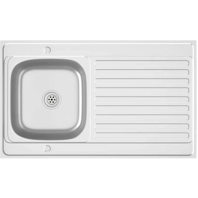 Image of vidaXL Kitchen Sink with Drainer Set Silver 1000x600x155 mm Stainless Steel