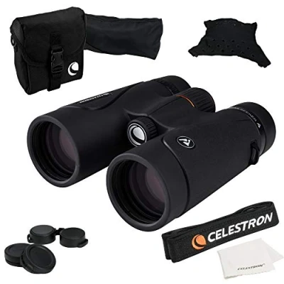 Image of Celestron 71404 TrailSeeker 8x42mm Roof Binoculars with Dielectric Coated Lens, BaK 4 Prism Glass, Lightweight Magnesium Alloy Body and Soft Carry Case, Black