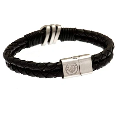 Image of Manchester City F.C. Leather Bracelet Official Merchandise