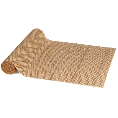 Image of BambooMN Natural Brown String Bamboo Slat Table Runner, Home Décor, 13&quot; x 70&quot; 1 Piece