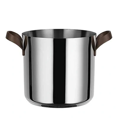 Image of Alessi PU100/20 edo Stockpot with Two Handles, Stainless Steel, Steel,Brown