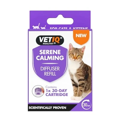 Image of VETIQ Serene Calming Refill For Use With Portable Diffuser Cats &amp; Kittens, Help Calm, Relax, and Ease Separation Anxiety, Anxiousness or Hyperactivity, 1 x 6 ml