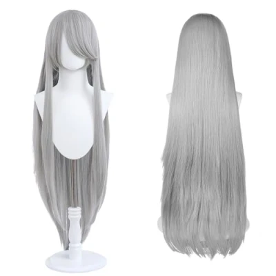 Image of 100cm / 40 Inch Long Wig, Universal Anime Costume Cosplay Perfect for Party, Daily Use, Festivals, and Halloween, Great TV, Film, Game Character (Silver Gray)