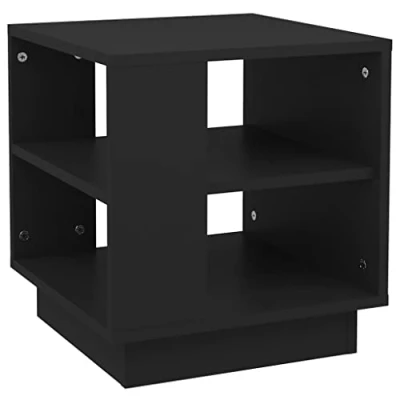 Image of vidaXL Coffee Table Couch Side Accent Living Room End Tea Indoor Home Furniture with Compartment Black Engineered Wood