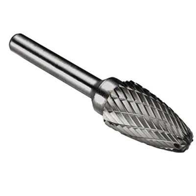 Image of sourcing map Double Cut Tungsten Carbide Rotary File 9/16 inch Head 6mm Shank Tapered Shaped