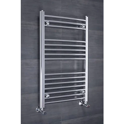Image of Warmehaus Contemporary Straight Bathroom Ladder Radiator Heated Towel Rail Chrome Warmer Central Heating 800 x 500mm