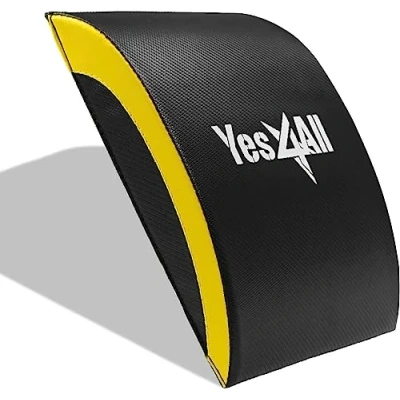 Image of Yes4All Ab Exercise Mat/Abs Wedge Sit Up Pad Abdominal &amp; Core Trainer Mat for Full Range of Motion Workouts, Yellow