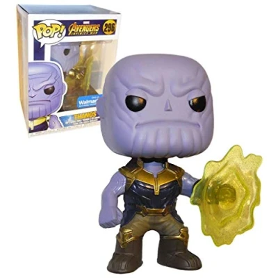 Image of Funko POP! Marvel: EXCLUSIVE Avengers Infinity War Movie Thanos Using Gauntlet Collectible Figure