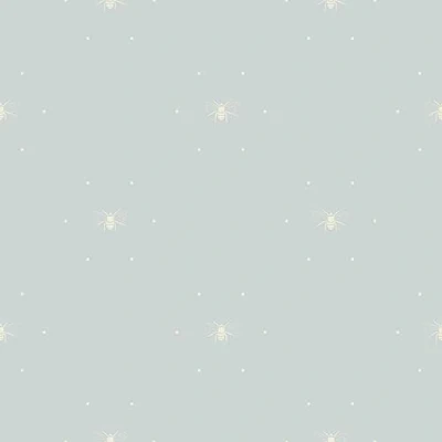 Image of Sophie Allport Bees/Honeycombs Silhouette Wallpaper Duck Egg/Stone 181503