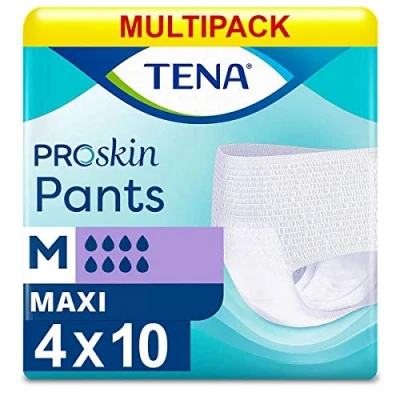 Image of Multipack 4X TENA Pants Maxi Medium (2500ml) 10 Pack Incontinence Protection