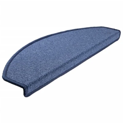 Image of vidaXL Carpet Stair Treads 15 pcs Blue 65x24x4 cm