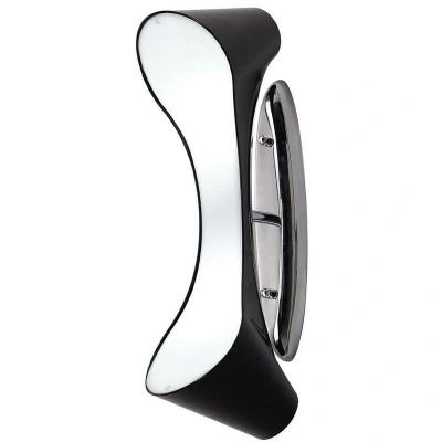 Image of Ora Flush Wall Lamp 2 Light E27, Gloss Black, White Acrylic, Polished Chrome