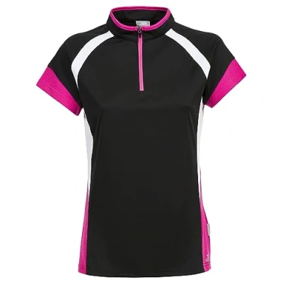 Image of Trespass Harpa, Black, XS, Quick Dry Cycling Top with Reflective Details &amp; Rear Pocket for Women, X Small, Black