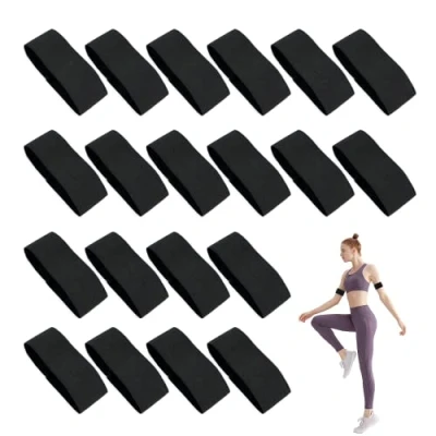 Image of CATELL 20Pcs Black Armbands Mourning Elasticated Arm Bands Armband Funeral Loop Closure Sports Elastic Band For Football Basketball Captains Respect Memorial