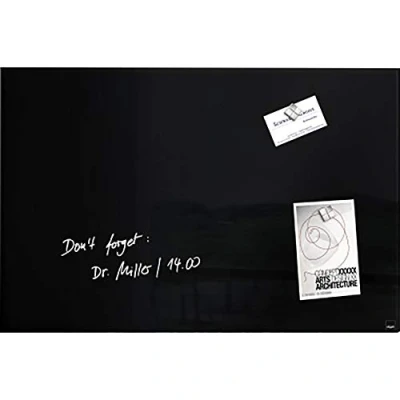 Image of SIGEL GL120 Premium Glass magnetic Board, glossy surface, 60 x 40 cm, easy mounting, Black Artverum