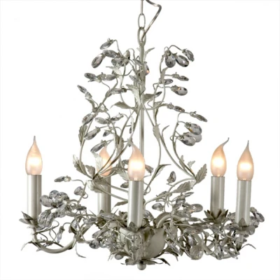 Image of Michelan 5 Light Multi Arm Chandeliers Beige Gray