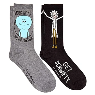 Image of Rick and Morty Mr. Meeseek&#039;s Schwifty Men&#039;s Crew Socks 2 Pair Pack Shoe Size 6 12
