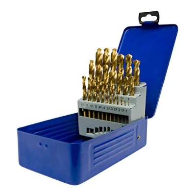Image of UK Drills HSS Titanium Coated Drill Bit Set 25 Pieces Jobber 1.0mm to 13.0mm