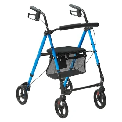 Image of VEVOR Rollator Walker for Seniors and Adult, Lightweight Aluminum Foldable Rolling with Adjustable Seat Handle, Outdoor Mobility 8&quot; All Terrain Wheels, 300LBS Capacity