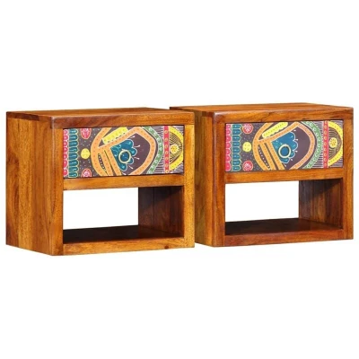 Image of vidaXL Bedside Cabinets 2 pcs 40x35x35 cm Solid Wood Acacia