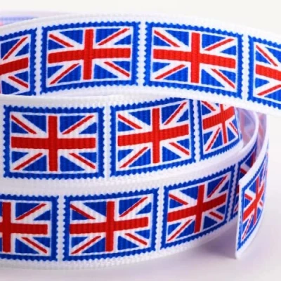 Image of Union Jack Grosgrain Ribbon 16mm x 1 Metre