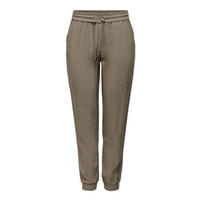 Image of ONLY Womens Onlkelda Emery Mw Pull up PNT Noos Pants, Walnut, 42 UK