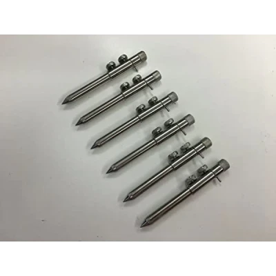 Image of 6 x Bank Sticks 15 25 cm. Solid Stainless Steel. Carp Fishing Tackle.