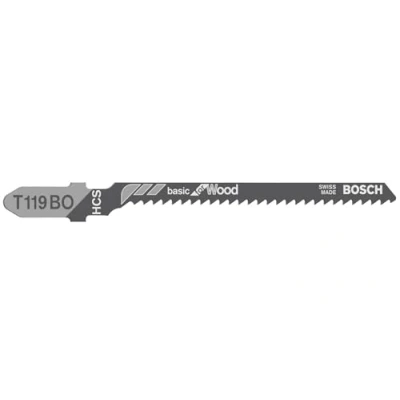 Image of Bosch 3x T 119 BO Basic for Wood Jigsaw Blade (for Softwood, Plywood, Length 83 mm, Professional Accessory Jigsaw)