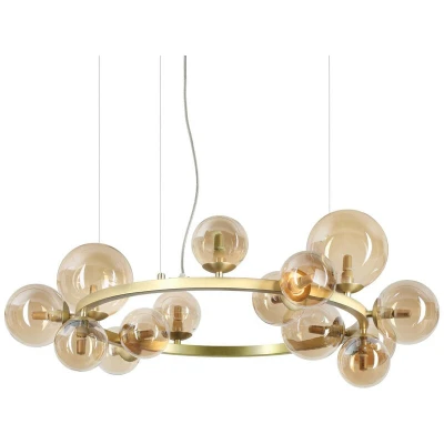 Image of Perlage 14 Light Globe Pendant Ceiling Brass