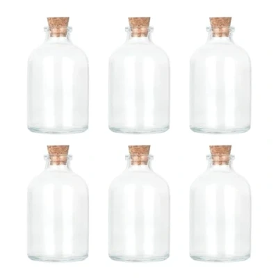 Image of Magic Season Decorative Round Glass Bottles with Cork Stoppers (6 Pcs / 50 ml)