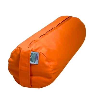 Image of Yoga Bolster Filled with Organic Buckwheat Hulls (Sunset Orange)