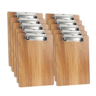 Image of DONGLI 10 Pack A5 Clipboard,Wooden Clipboard with Low Profile Clip and Hanging Hole,Clip Board Hardboard Folder