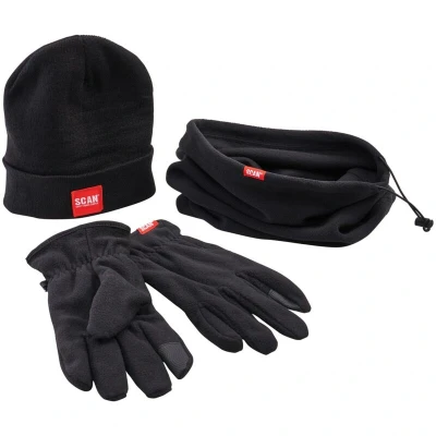 Image of Scan 3 Piece Winter Workwear Kit: Thinsulate Beanie, Fleece Gloves, Snood