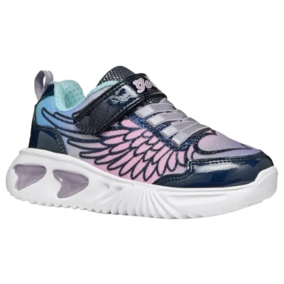 Image of Geox J Assister Girl B Sneaker, Navy/Lilac, 5 UK Child