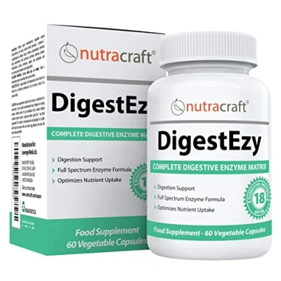 Image of DigestEzy #1 Digestive Enzyme Supplement for Gas, Bloating &amp; Digestion Premium Multi Formula Papain, Bromelain, Amylase, Lipase, Cellulase Lab Tested Easy to Swallow 60 Vege Capsules