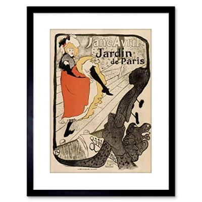 Image of Wee Blue Coo 9x7 &#039;&#039; GARDENS PARIS JANE AVRIL TOULOUSE LAUTREC FRAMED ART PRINT F97X365