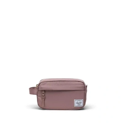 Image of Herschel Ash Rose Waterproof Wash Bag Travel Cosmetic Case with Zippered Closure and Front Pocket, 100% Recycled Fabric, 0.25lbs, One Size