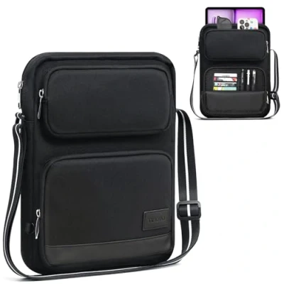 Image of TiMOVO 13 Inch Tablet Sleeve Bag with Shoulder Strap for iPad Air 13&quot;, Pro 12.9&quot;, Galaxy Tab S9+/S9 Plus/S10+/S10 Plus/S9 FE+/S9 FE Plus 12.4&quot;, Remarkable Paper 11.8&quot;, Black
