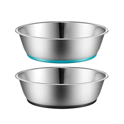 Image of PEGGY11 Lightweight Stainless Steel Cat Dog Bowls 2 Pack, 0.72L