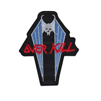 Image of Overkill Bat Thrash Metal Band Patch Badge Embroidered Iron on Applique Souvenir Accessory