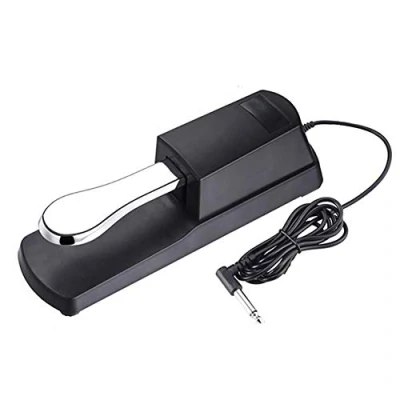 Image of Sustain Pedal, Universal Pedal with Piano Style Action The Ideal Accessory for MIDI Keyboards Digital Pianos Electronic &amp; More (Diamond Silver)