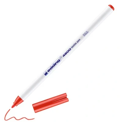 Image of edding 4600 TEXTILE T SHIRT FABRIC PEN RED MARKER FINE 1mm Line