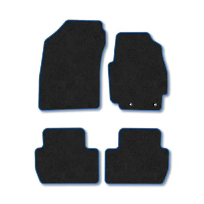 Image of Car Mats Compatible with Peugeot 4007 (2007 2012) Tailored Fit Blue Carpet Floor Set Accessory Custom 4 Pieces Anti Slip Backing &amp; Binding Trim Edge