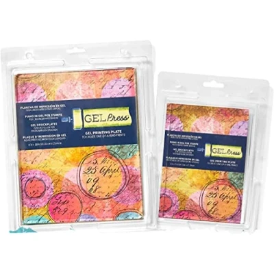 Image of Gel Press Monoprinting 8 X 10 &amp; 5 7 Plate Value Pack Printmaking Supplies Reusable Printing Plates for Art, Card Making, Scrapbooking, Arts Crafts