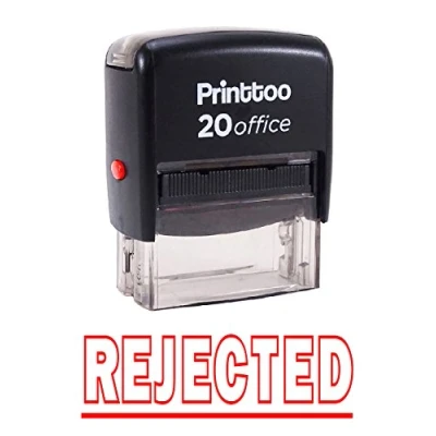 Image of Printtoo Self Inking Rubber Stamp Office Stationary Rejected Custom Red