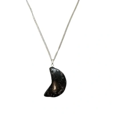 Image of VIE Crescent Shaped Pendant, 4x2cm, Hematite