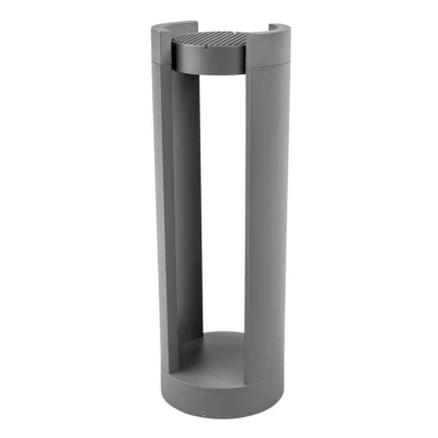 Image of Lucande LED pedestal light Dylen, grey, aluminium, height 50cm