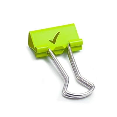 Image of Rapesco 1421 19 mm Tick Foldback Binder Clips, Green, Pack of 80