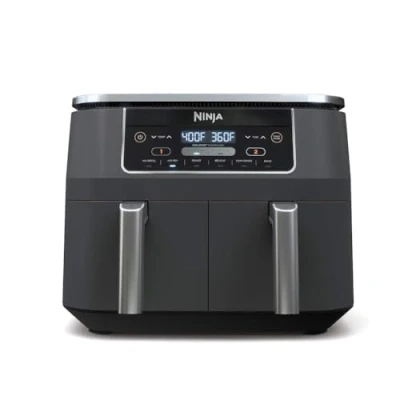 Image of Ninja DZ201 Foodi 6 in 1 2 Basket Air Fryer with DualZone Technology, 8 Quart Capacity, and a Dark Grey Stainless Finish